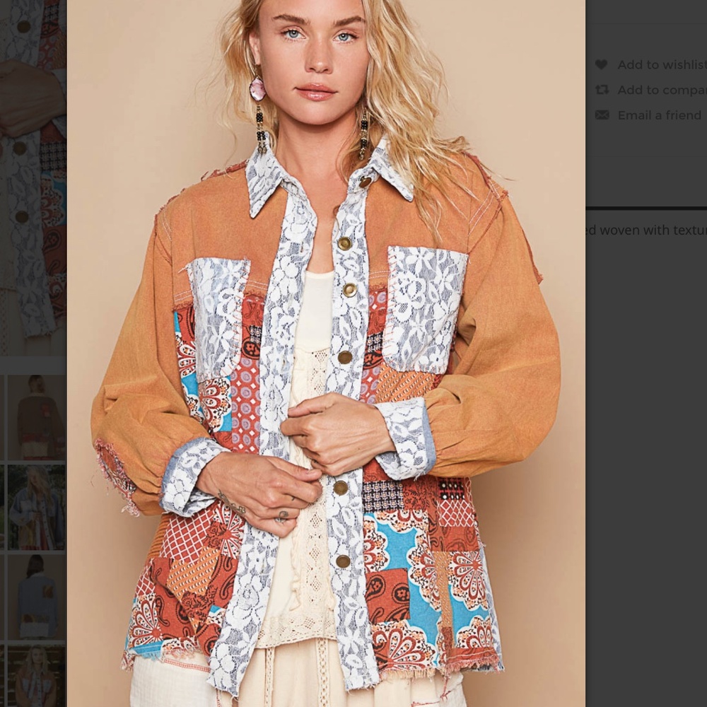 Pol Multicolor Patchwork Button Down Shirt - image 3